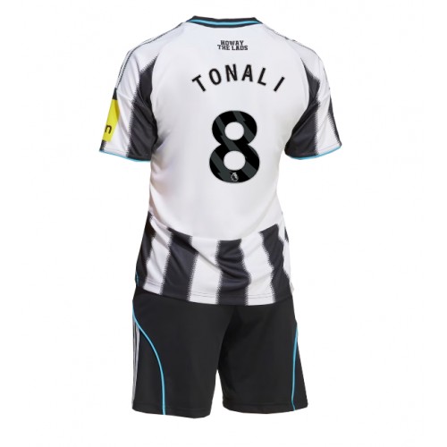Maglie da calcio Newcastle United Sandro Tonali #8 Prima Maglia Bambino 2025-26 Manica Corta (+ Pantaloni corti)